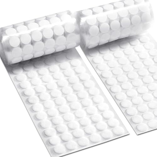 1000 Pcs | 500 Pairs | 0.59inch Diameter | 100% Nylon | Hook and Loop Fastener Self Adhesive Strong Round Circle Sticky Sticker Dots for Arts and Crafts School Classroom Home and Office Use, White - Image 1