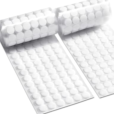 1000 Pcs | 500 Pairs | 0.59inch Diameter | 100% Nylon | Hook and Loop Fastener Self Adhesive Strong Round Circle Sticky Sticker Dots for Arts and Crafts School Classroom Home and Office Use, White - Image 1