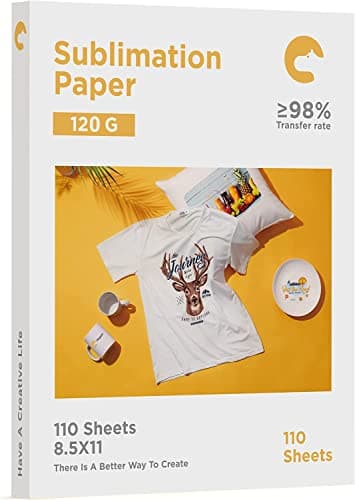 Hiipoo Sublimation Paper 8.5x11 Inch, Work with Sublimation Ink and E Sawgrass Inkjet Printers for Mugs T-Shirts Light Fabric and Other Sublimation Blanks (110 Sheets, 120G) - Image 1