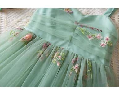 Nileafes Toddler Baby Girl Party Dress Floral Tutu Princess Elasticity Cake Smash Photo Shoot Dresses Size 3Y (2-3 Years, 120-Green) - Image 5