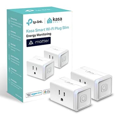 Kasa Smart Plug, Matter Compatible, Energy Monitoring, Compact Design, 15A/1800W Max, Super Easy Setup, Works with Apple Home, Alexa & Google Home, UL Certified, 2.4G Wi-Fi Only, White, KP125M(2-Pack) - Image 1