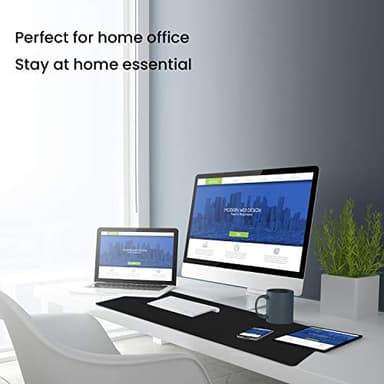 TEDNETGO Large Gaming Mouse Pad, Waterproof Extra Large Big Mouse Pad with Stitched Edge, XXL Non-Slip Black Computer Long Mousepad Desk Mat for Gamer, Office & Home, Black - Image 7