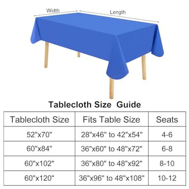homing Rectangle Vinyl Tablecloth, Waterproof Spillproof Plastic Flannel Backed Table Cloth, Wipe Clean Table Cover for Dining, Buffet Parties and Camping (Blue, 60" x 84") - Image 7