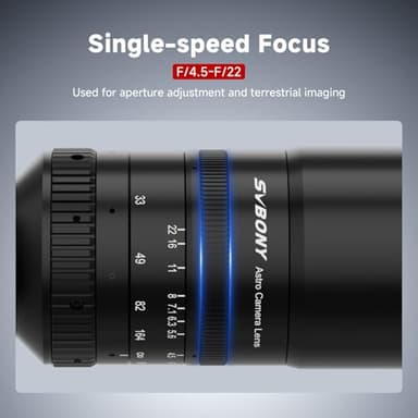 SVBONY SV555 APO Telescope Refractor 54mm, Astrophotography SLR Camera Lens, Petzval Objective Structure, F4.5 to F22 Variable Aperture Bundle with SV226 Filter Drawer, for Deep Sky Photography - Image 5