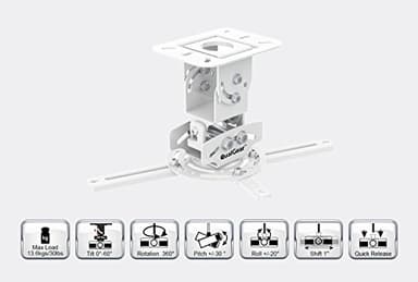 QualGear PRB-717-Wht Ceiling Mount Projector Accessory - Image 5