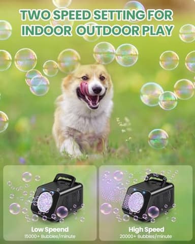 Bubble Machine Automatic Bubble Blower for Kids: Battery Operated Bubble Maker for Toddlers 1-3 | 20000+ Bubbles Per Min Contain 6 AA Battery | Outdoor Toys for Parties Birthday Wedding - Image 7