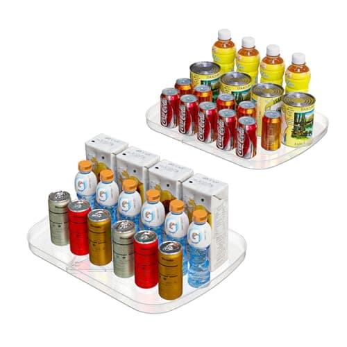 REBECAT Lazy Susan Turntable Organizer for Refrigerator 360° Refrigerator Organizers and Storage Lazy Susan Organizer for Fridge, Cabinet, and Pantry,15.82"x12",(Clear 2 Pack) - Image 1