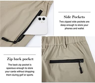 Suwangi Mens Hiking Cargo Shorts Quick-Dry Outdoor Athletic Short Travel Fishing Golf Tactical Short for Men with Multipocket Khaki - Image 5