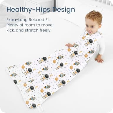 TOTBASIC Extra Large Toddler Sleep Sack, Light Summer Wearable Blanket Baby Sleeping Bag with 2-way Zipper, Ultra Soft Breathable Sleep Sacks for 24-36-48 Months 2T-3T-4T, 2 Pack(Planet Explorers) - Image 3