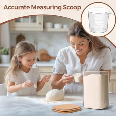 ComSaf 1.2 Gallon Wide Mouth Flour Sugar Storage Containers 2 Pcs, 4.6 Qt Glass Storage Containers with Lids, Large Pantry Glass Jar with Lid, Big Jars for Rice, Flour, Sugar, Cereal, Cookie, Coffee - Image 7