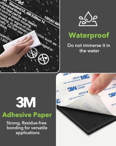 BN-LINK Reptile Heat Pad 8"X12" 16W for 30-40gal Under Tank Terrarium Heating Mat Waterproof for Turtle, Lizard, Frogs, Snake, Hermit Crab - Image 5