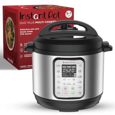 Instant Pot Duo Plus 9-in-1 Multicooker, Pressure Cooker, Slow Cook, Rice Maker, Steamer, Sauté, Yogurt, Warmer & Sterilizer, Includes App With Over 800 Recipes, Stainless Steel, 6 Quarts - Image 1