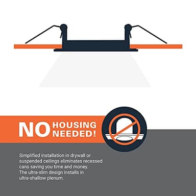 HALO HLB Recessed Lighting 6 Inch LED Thin Canless, Dimmable w/Selectable Color Temperatures, 6-Pack -HLB6099FS1EMWR-6PK - Image 4