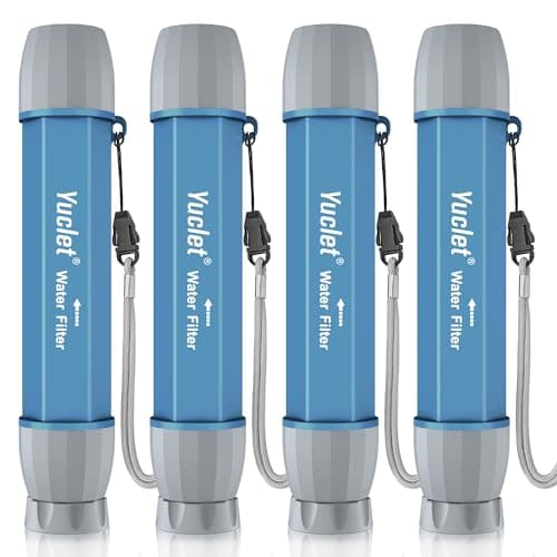 Yuclet 4 Pack Water Filter Straw, Portable Personal Water Filtration System, Water Purifier Survival, Emergency Preparedness for Camping Hiking Drinking Travel Hunting and Family Outing - Image 1