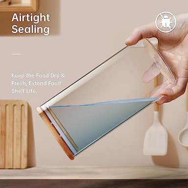 HomArtist Square Glass Jars with Bamboo Lids 79 FL OZ [Set of 3], Glass Canisters with Airtight Lid, Glass Food Storage Containers for Spaghetti, Fettuccine, Linguine,Pasta, Best for Kitchen & Pantry - Image 4