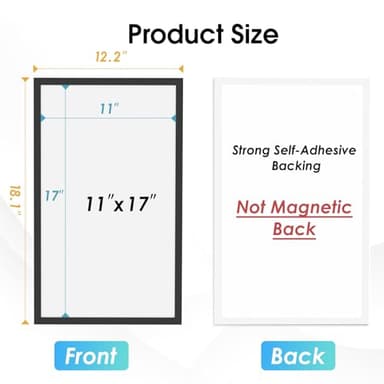 MaxGear 10 Pack Magnetic Sign Holder 11 x 17 with Magnetic Border，Self Adhesive Wall Mount Sign Holder Display Picture Frames Window Document Poster Paper Flyer Holder for Home Office Store - Image 2