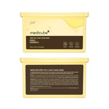 Medicube Deep Vita C Daily Quick 30 Sheet Masks - Vegan Certified, Quick Dispenser, Triple Vitamin Complex For Radiance and Hydration - Korean Face Masks - Image 8