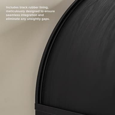 mopio Lauren 65.4" Short Arched Cabinet, 5-Tier Arched Bookcase with Doors and Shelves, Mini Arch Bookshelf with Storage, Wooden Storage Cabinet for Living Room and Kitchen Pantry (Black Accent) - Image 8