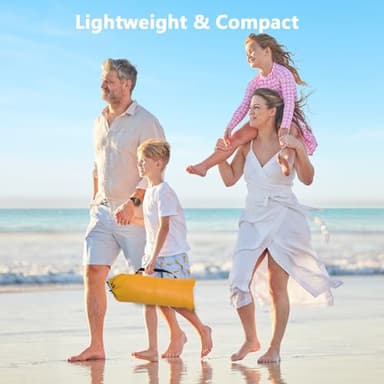 NXONE Beach Tent Sun Shade Shelter for 6 Person with UV Protection, Extended Floor, 3 Mesh Roll Up Windows & 8.5mm Fiberglass Rods丨Carry Bag Included (Orange White) - Image 5