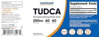Nutricost Tudca 250mg, 60 Capsules (Tauroursodeoxycholic Acid) - Premium Quality - Image 6
