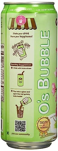 O's Bubble Gummy Boba Latte Canned Bubble Tea Drink With Chewy Boba Pearls (Konjac), 22% whole milk blend, 470ml(15.9 fl oz/can), MATCHA, (Pack of 12) - Image 4