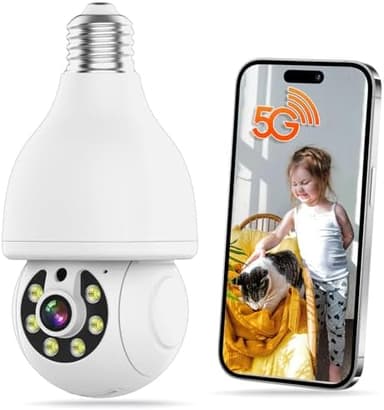 E27 Light Bulb Security Camera Outdoor - 3MP FHD Wireless Home Baby Monitor, WiFi Indoor Garage Surveillance with Night Vision, 2-Way Audio, PIR Mothion Detection and Alerts, Compatible with Alexa - Image 3