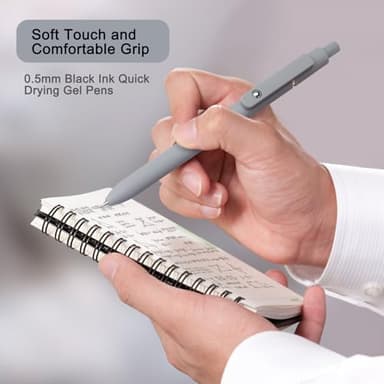 FIOVER Gel Pens, 5pcs 0.5mm Quick Dry Black Ink Fine Point Smooth Writing Pens High-End Series Ballpoint for Office School Supplies(Morandi) - Image 6