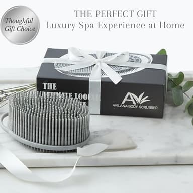 Exfoliating Body Scrubber Silicone - Textured Back Scrubber Shower Brush - Avilana Bath Loofah Alternative Dual Sided - Gentle Smoothing Body Wash Tool Rough Skin - Gift Women Men - Image 6