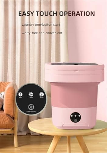 Portable Washing Machine, Mini Washer,15L Upgraded Large Capacity Foldable Washer.Deep Cleaning of Underwear, Baby Clothes and Other Small Clothes.Suitable for Apartments, Dormitories, Hotels.(Pink) - Image 6