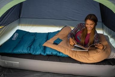 Coleman Brazos 20/30°F Adult Cool-Weather Sleeping Bag with No-Snag Zipper & Stuff Sack, Machine Washable - Image 4