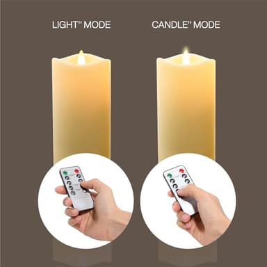 Hausware Flameless Candles 12 Pack, 4"-7" Flickering LED Pillars with Remote Timer & Waterproof, Battery Operated for Outdoor Lanterns Indoor Decor - Image 6