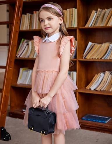 Arshiner Toddler Tutu Dresses Summer Dress Cute Pink Valentine Tulle Sundress for Little Girls 3-4 Years - Image 7