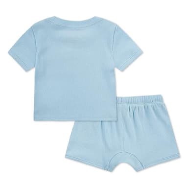 Hurley Rib Knit T-Shirt and Shorts 2-Piece Outfit Set - Image 2