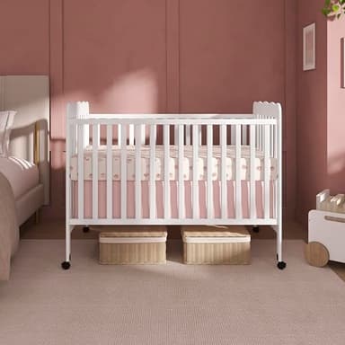 Dream On Me Carson Classic 3-in-1 Convertible Full-Size Baby Crib in White, GreenGuard Gold & JPMA, 4 Mattress Heights, Converts to Day & Toddler Bed, Locking Wheels, Classic Nursery Design - Image 2