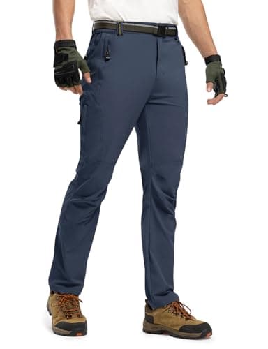 TBMPOY Men's Lightweight Hiking Pants Quick Dry Mountain Fishing Camping Travel Outdoor Pants Thin Denim Blue XL - Image 3