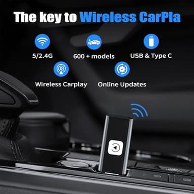 Mini Wireless Carplay Adapter for iPhone, 2025 2 in 1 Stable Universal Wireless carplay Adapter, Fast Convert Factory Wired to Wireless CarPlay Dongle Cars for auto for Android for Apple for iOS - Image 5