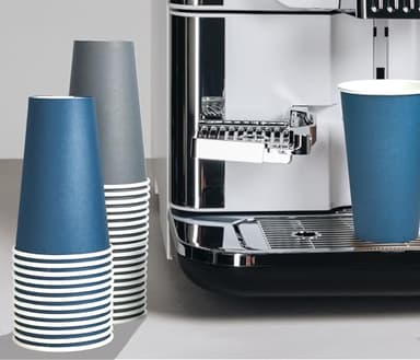 LITOPAK 100 Pack 16 oz Disposable Paper Coffee Cups with Lids for Coffee, Water, Juice, or Tea, Blue and Gray Hot Paper Cups for Home, Restaurant, Store, and Cafe - Image 5