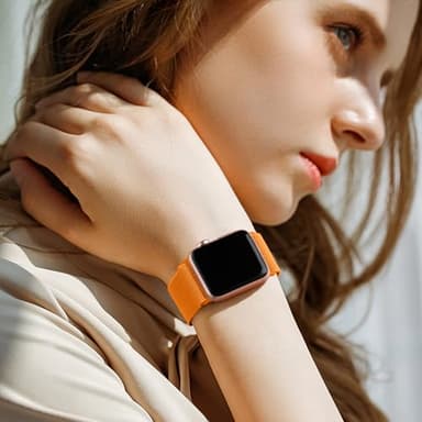 Lerobo Compatible with Apple Watch Series 10 9 45mm 46mm Band SE 44mm Ultra 3 2 1 49mm for Women Men Stretchy Nylon Solo Loop Elastic Strap for iWatch Bands Series 11 8 7 6 5 4 3 2 1 SE2 SE3,Orange - Image 7