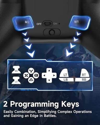 EasySMX X15 PC Controller - Enhanced Wireless Bluetooth Controller with Hall Joysticks/Hall Triggers/RGB Lighting - No Stick Drift, No Dead Zone - Work for Windows PC, Android, Steam and Switch - Image 6