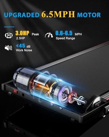 340lb Capacity Walking Pad Treadmill with 12% Incline, Double Deck Under Desk Treadmill Support Full Manual/3-Preset Countdown/App Mode, Portable Treadmills for Small Spaces - Image 5