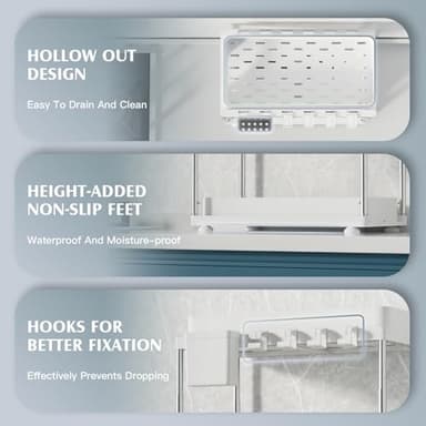 VERIFOST 2 Pack Under Sink Organizers and Storage, Double Sliding Kitchen Cabinet Organizer, 2 Tier Height Adjustable Countertop Organizer for Kitchen Bathroom Laundry, White - Image 5