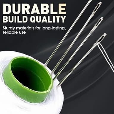 Big Eye Steel Sewing Needles Kit, 37PCS Stainless Steel Sewing Needle Kit, Portable Stainless Steel Needles for Hand Sewing, Embroidery & DIY Crafts, Travel Sewing Kit, Home Mending Kit (34 pcs) - Image 2