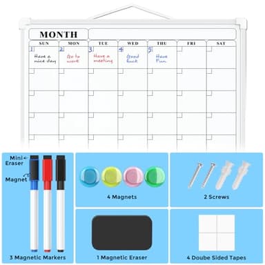 MaxGear Monthly Calendar Dry Erase Board for Wall, 16"x12" Small Hanging Double-Sided White Board, Portable Whiteboard for Planning, Drawing, Memo, to Do List, School, Home, Kitchen, Office - Image 4