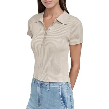 DKNY Women's Jeans Sweater, Pebble, Small - Image 2