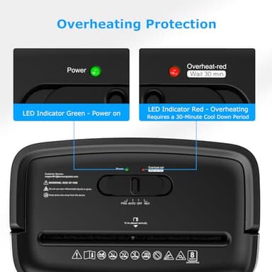 BONSEN Shredder for Home Office, 4 Gallons 8-Sheet Cross Cut Credit Card Shredder, Small Paper Shredder for Home Use, High Security Level P-4, ETL Certification (S3101) - Image 6