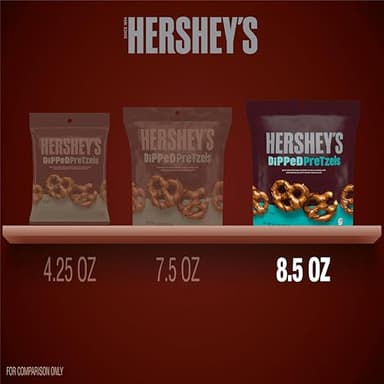 HERSHEY'S Milk and Dark Chocolate Covered Dipped Pretzels Bag, 8.5 oz - Image 7