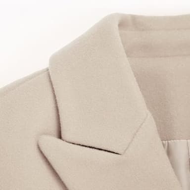 IDEALSANXUN Wool Coats for Women 2025 Fall Winter Double Breasted Mid Length Dress Trench Coats Peacoat Jacket(Beige, XXL) - Image 6