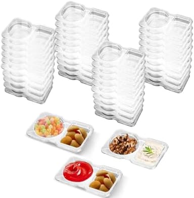 20 PCS Snack Containers with Lid, Leakproof Dipping Containers with 2 Compartments,Reusable Snack Pack Containers, Portion Control Condiment Container - Image 3