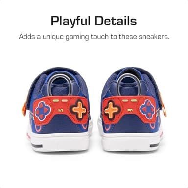 DREAM PAIRS Toddler Boys Sneakers Little Kids Shoes Playful Fun Cartoon Causal Walking Non-Slip Hook and Loop,Size 1 Little Kid,Navy,KKUMFN2509 - Image 2