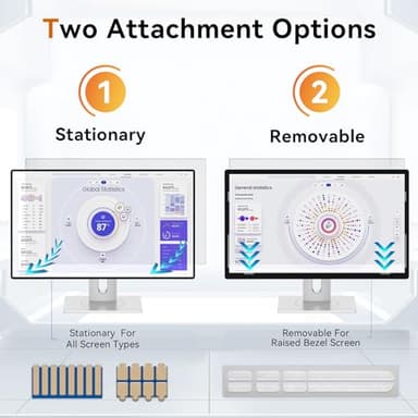[2 Pack] 24 Inch Computer Privacy Screen for 16:9 Aspect Ratio Widescreen Monitor, Eye Protection Anti Glare Blue Light Computer Monitor Privacy Filter, Removable Anti-Scratch 24in Protector Film - Image 8